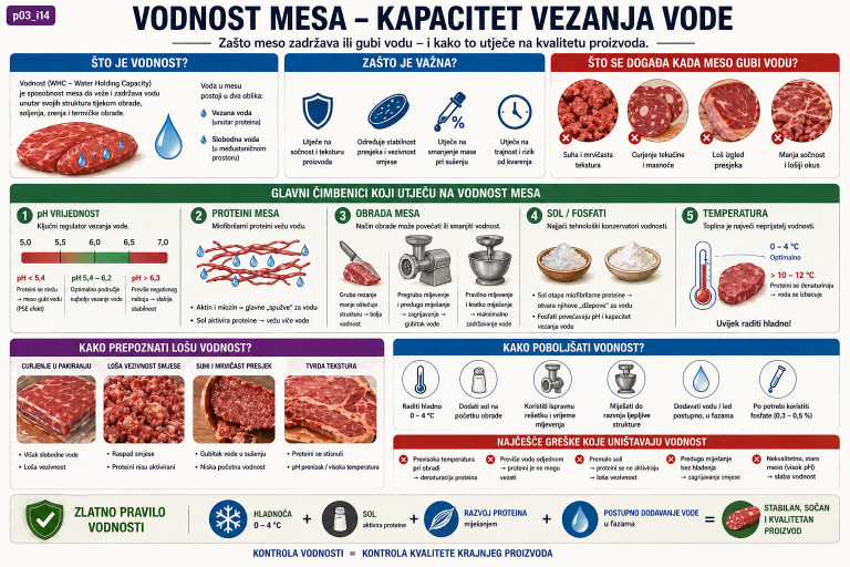 Vodnost mesa – kapacitet vezanja vode