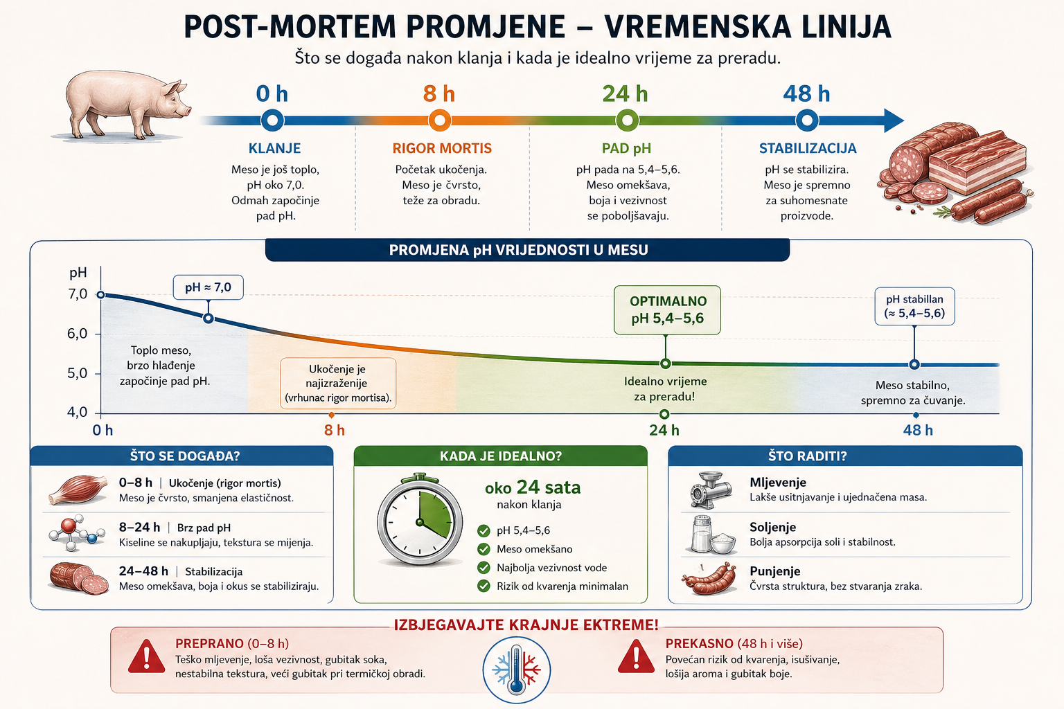 Postmortalne promjene i pH mesa