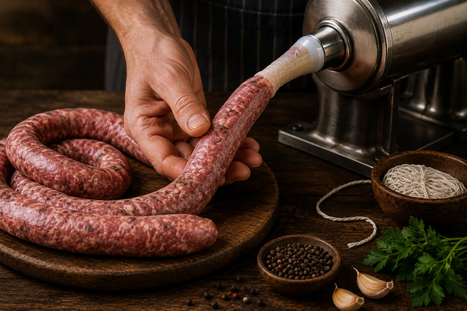 Punjenje smjese u crijeva za kobasice i salame